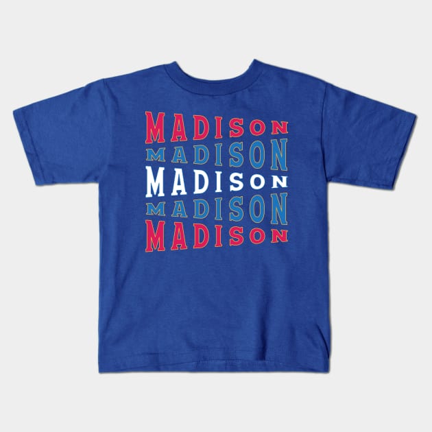 NATIONAL TEXT ART USA MADISON Kids T-Shirt by LAVA-ROMA-NOVA